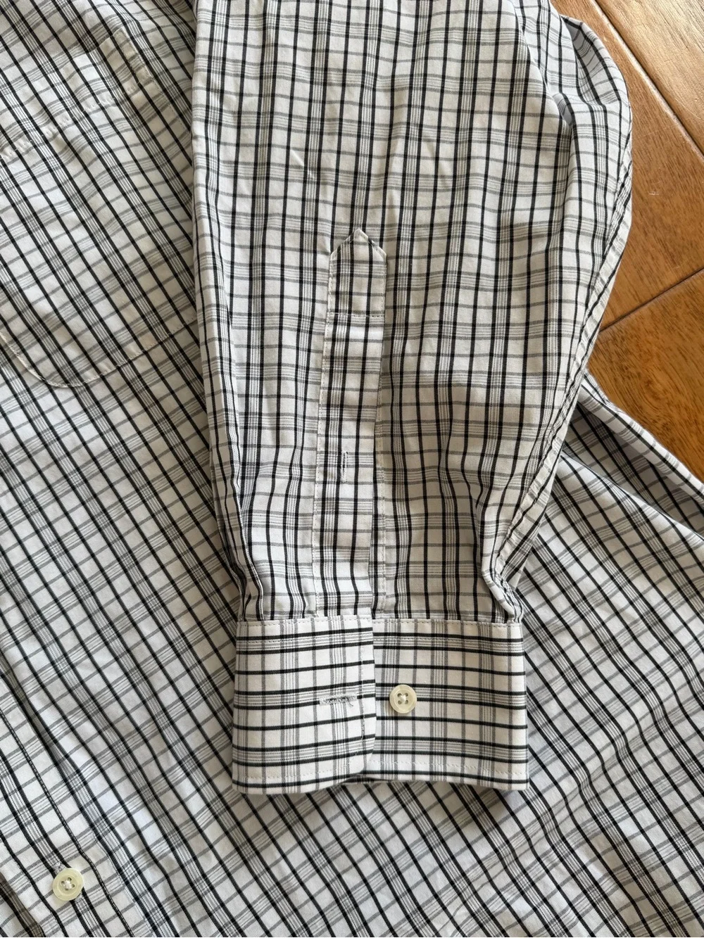 Men's Classic Check Button-Down Shirt - White & Black